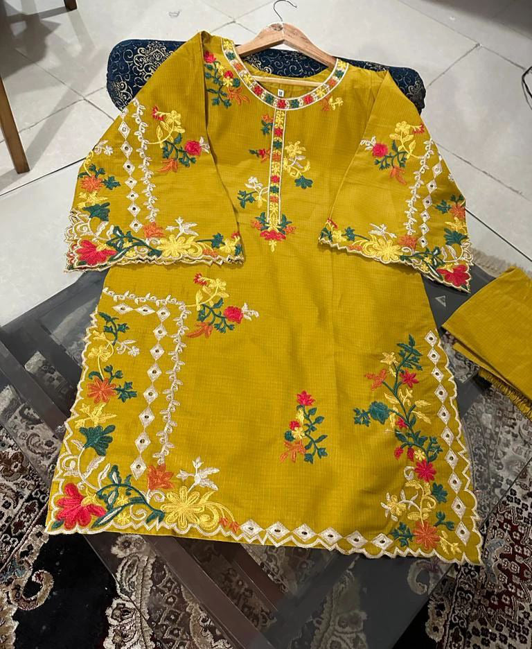 Stitched Casual Wear Rangoli Embroidered 2-Piece