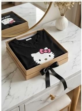 Hello Kitty Pink Soft Ribbed 2-Piece Cami & Shorts Night Suit for Women