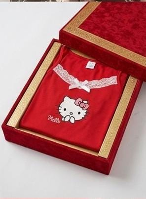 Hello Kitty Pink Soft Ribbed 2-Piece Cami & Shorts Night Suit for Women