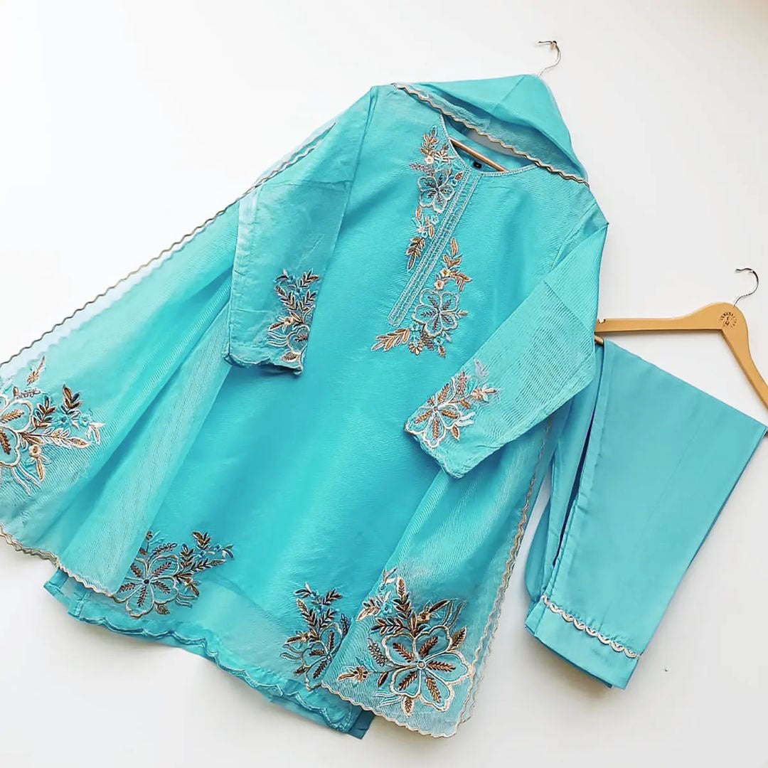 Elegant Hand Embroidery Formal 3-Piece