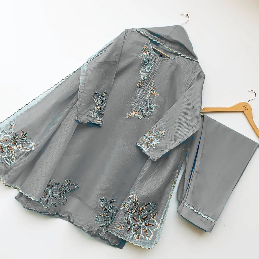 Elegant Hand Embroidery Formal 3-Piece