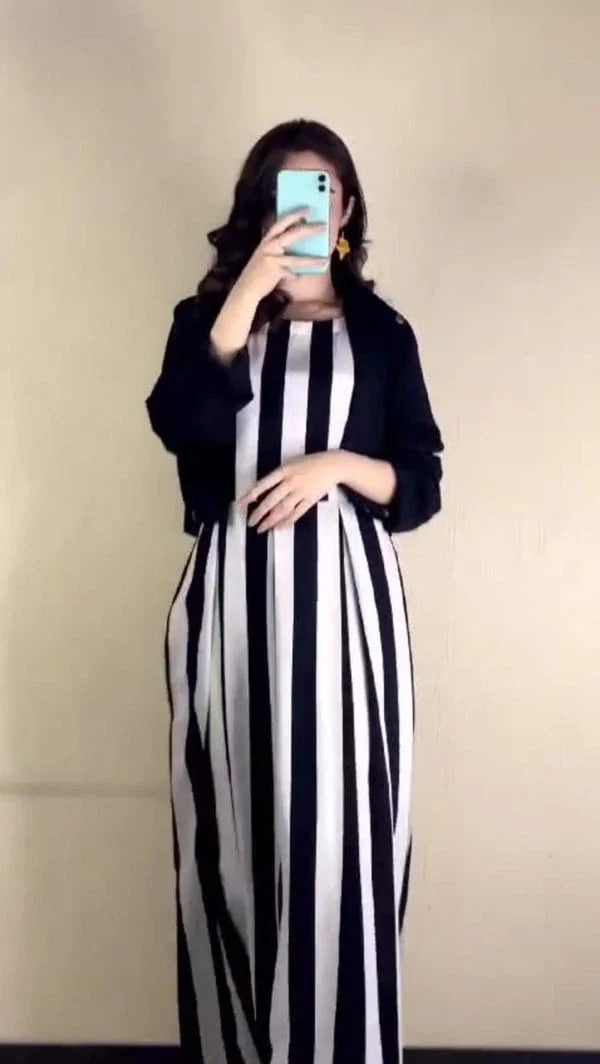Two Piece Elegant Koti and Frock Zebra Lining