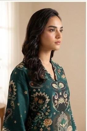 Emerald Green Printed 2 Piece (Shirt aur Trouser)