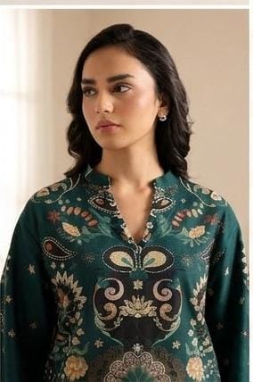 Emerald Green Printed 2 Piece (Shirt aur Trouser)